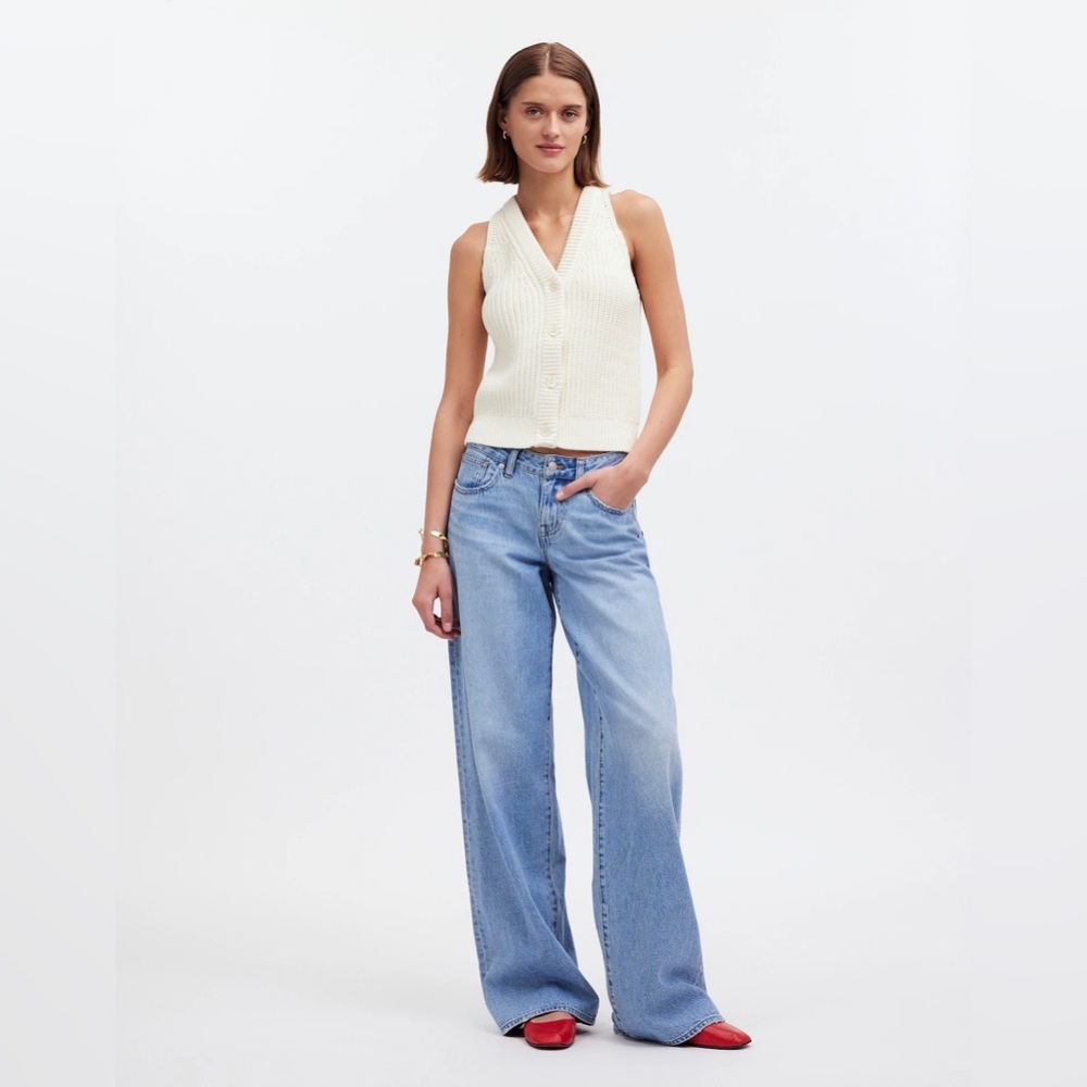 Madewell Cutaway Sweater Vest in Ivory